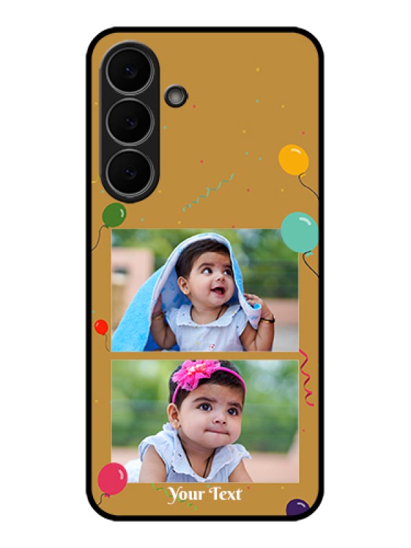 Custom Samsung Galaxy S25 FE 5G Custom Glass Phone Case - Image Holder With Birthday Celebrations Design
