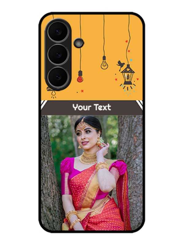 Custom Samsung Galaxy S25 FE 5G Custom Glass Phone Case - With Family Picture And Icons
