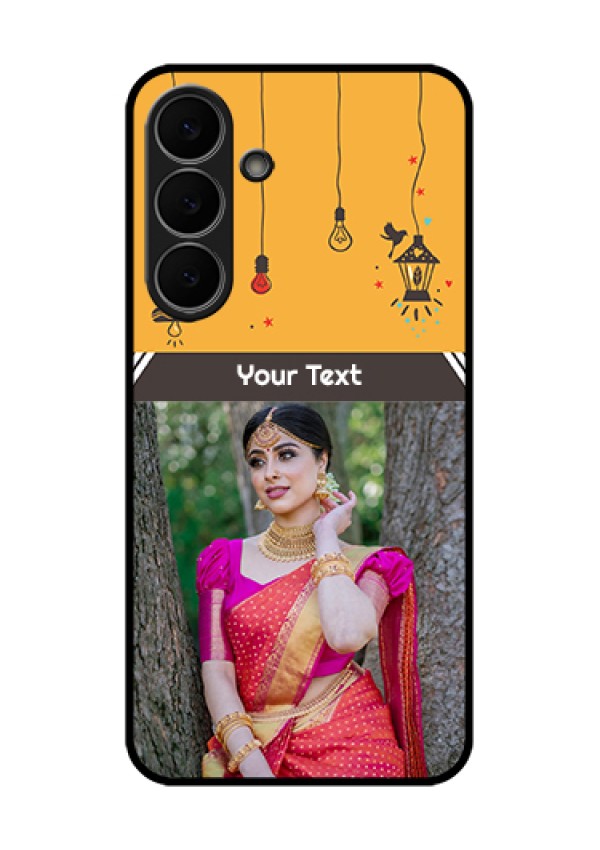 Samsung Galaxy S25 FE 5G Custom Glass Phone Case - With Family Picture And Icons