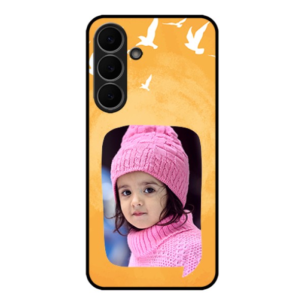 Samsung Galaxy S25 FE 5G Custom Glass Phone Case - Water Color Design With Bird Icons Samsung Galaxy S25 FE 5G Custom Glass Phone Case - Water Color Design With Bird Icons