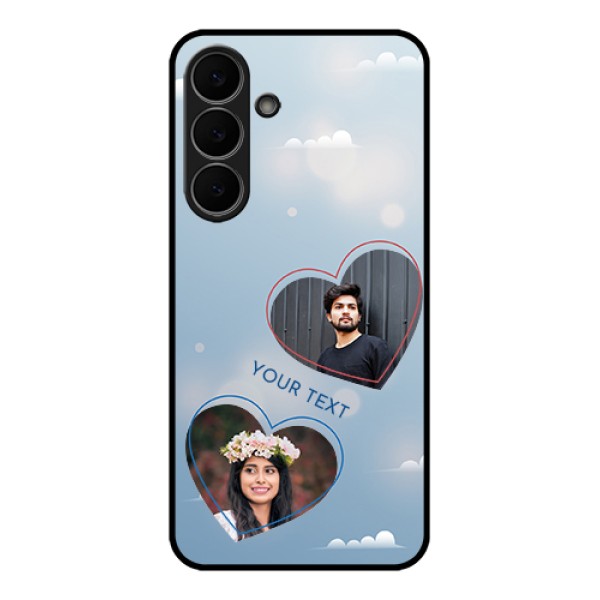 Samsung Galaxy S25 FE 5G Custom Glass Phone Case - Blue Color Couple Design Samsung Galaxy S25 FE 5G Custom Glass Phone Case - Blue Color Couple Design
