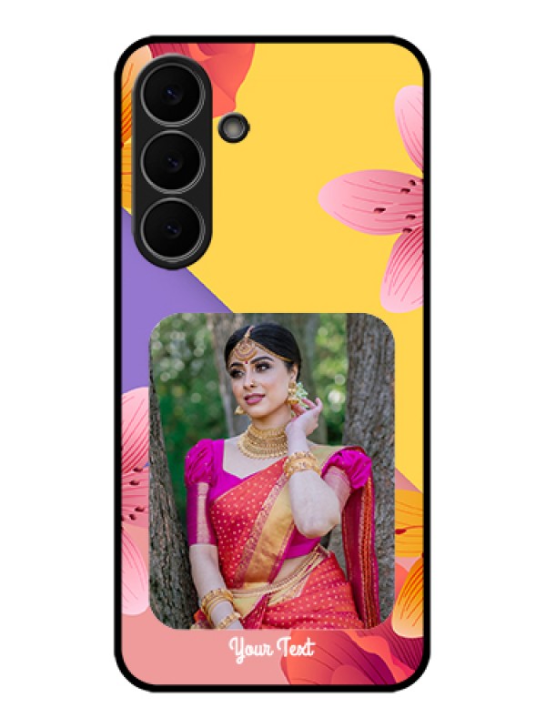 Custom Samsung Galaxy S25 FE 5G Custom Glass Phone Case - 3 Image With Vintage Floral Design