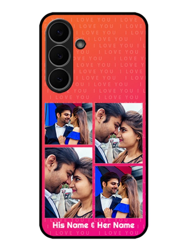 Custom Samsung Galaxy S25 FE 5G Custom Glass Phone Case - I Love You Pink Design