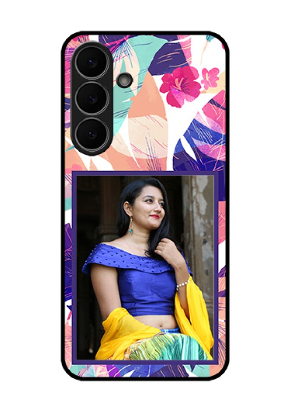 Samsung Galaxy S25 FE 5G Custom Glass Phone Case - Abstract Floral Design