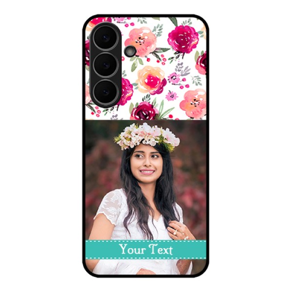Samsung Galaxy S25 FE 5G Custom Glass Phone Case - Water Colors Floral Design Samsung Galaxy S25 FE 5G Custom Glass Phone Case - Water Colors Floral Design