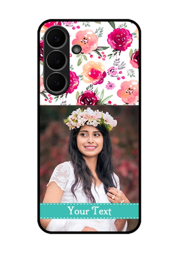 Samsung Galaxy S25 FE 5G Custom Glass Phone Case - Water Colors Floral Design