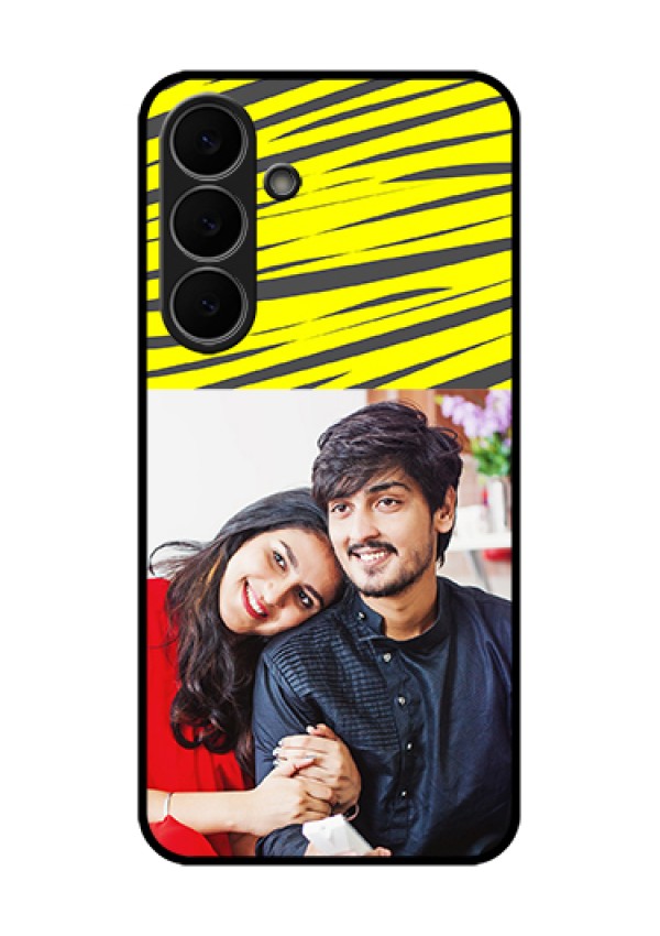 Samsung Galaxy S25 FE 5G Custom Glass Phone Case - Yellow Abstract Design