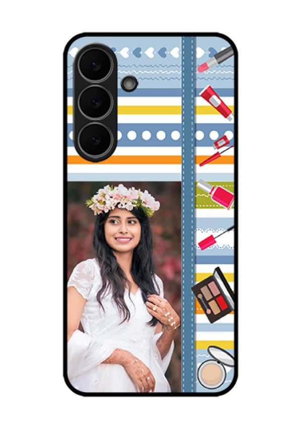Samsung Galaxy S25 FE 5G Custom Glass Phone Case - Makeup Icons Design