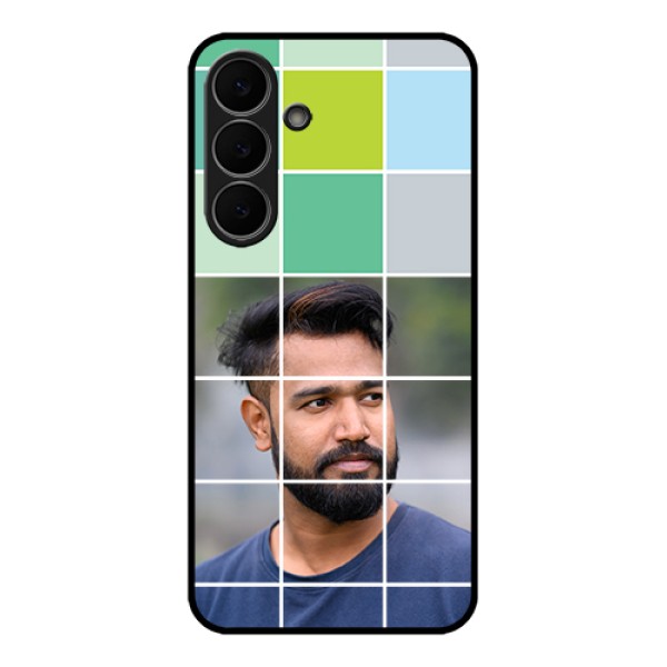 Samsung Galaxy S25 FE 5G Custom Glass Phone Case - With White Box Pattern Samsung Galaxy S25 FE 5G Custom Glass Phone Case - With White Box Pattern
