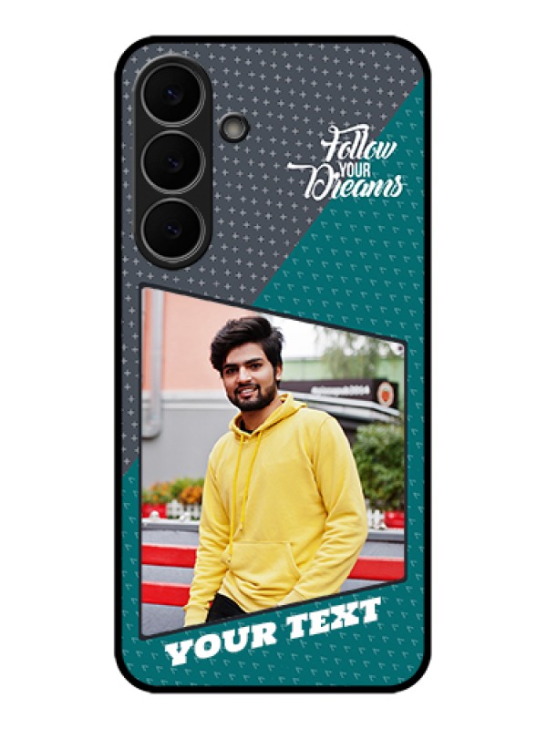 Custom Samsung Galaxy S25 FE 5G Custom Glass Phone Case - Background Pattern Design With Quote