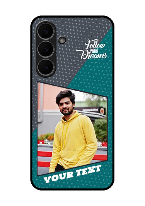 Samsung Galaxy S25 FE 5G Custom Glass Phone Case - Background Pattern Design With Quote