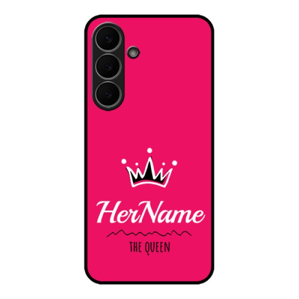 Samsung Galaxy S25 FE 5G Custom Glass Phone Case - Queen With Name Design Samsung Galaxy S25 FE 5G Custom Glass Phone Case - Queen With Name Design