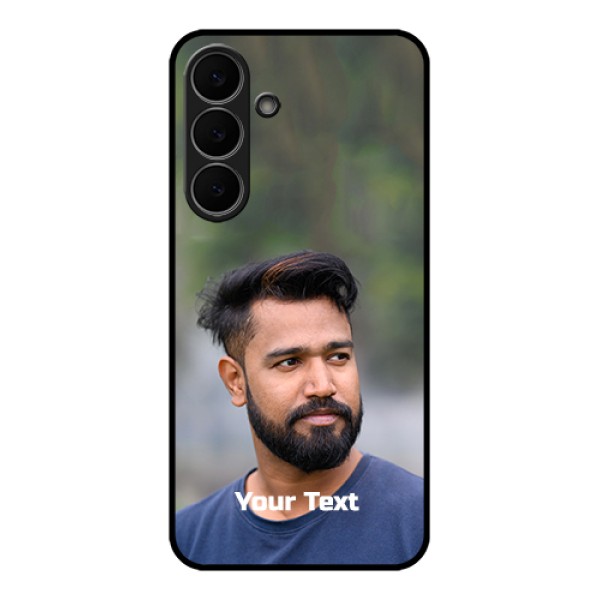 Samsung Galaxy S25 FE 5G Custom Glass Phone Case - Photo With Text Design