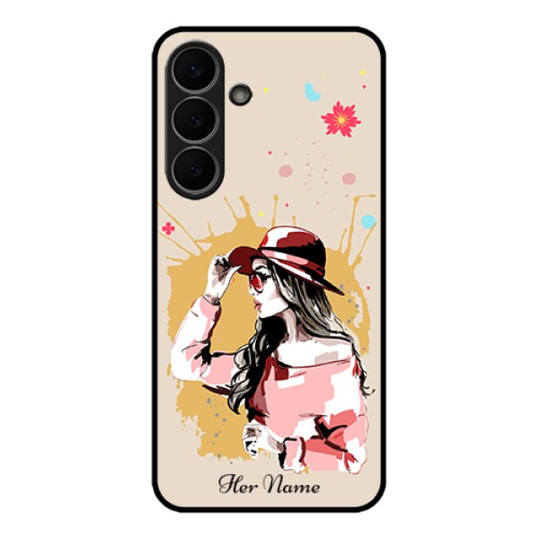 Samsung Galaxy S25 FE 5G Custom Glass Phone Case - Women With Pink Hat Design Samsung Galaxy S25 FE 5G Custom Glass Phone Case - Women With Pink Hat Design