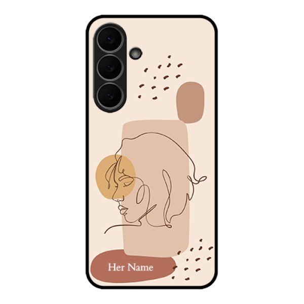 Samsung Galaxy S25 FE 5G Custom Glass Phone Case - Calm Woman Line Art Design Samsung Galaxy S25 FE 5G Custom Glass Phone Case - Calm Woman Line Art Design