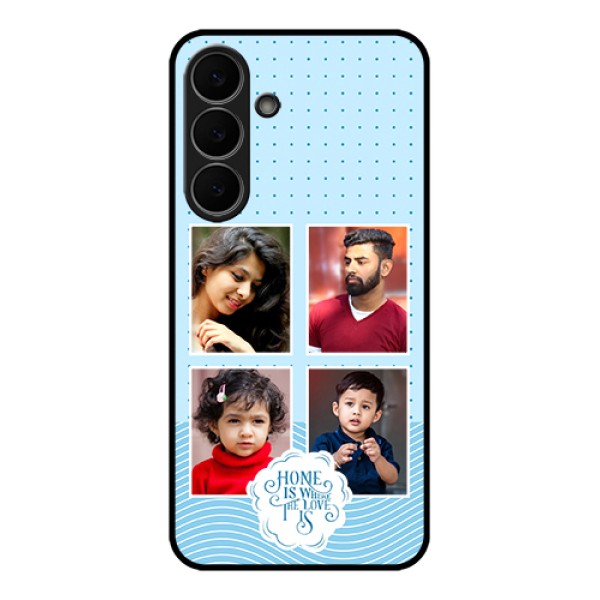 Samsung Galaxy S25 FE 5G Custom Glass Phone Case - Cute Love Quote With 4 Pic Upload Design Samsung Galaxy S25 FE 5G Custom Glass Phone Case - Cute Love Quote With 4 Pic Upload Design
