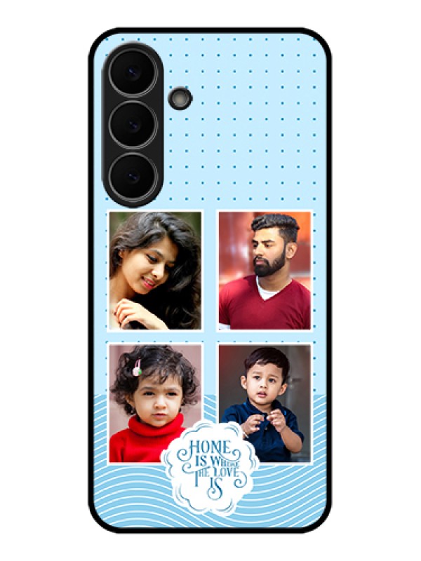 Custom Samsung Galaxy S25 FE 5G Custom Glass Phone Case - Cute Love Quote With 4 Pic Upload Design