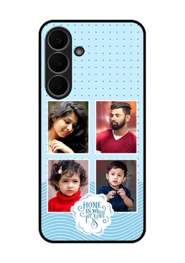 Samsung Galaxy S25 FE 5G Custom Glass Phone Case - Cute Love Quote With 4 Pic Upload Design