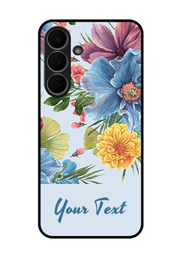 Samsung Galaxy S25 FE 5G Custom Glass Phone Case - Stunning Watercolored Flowers Painting Design