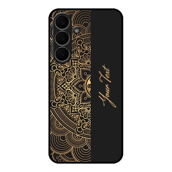 Samsung Galaxy S25 FE 5G Custom Glass Phone Case - Mandala Art With Custom Text Design