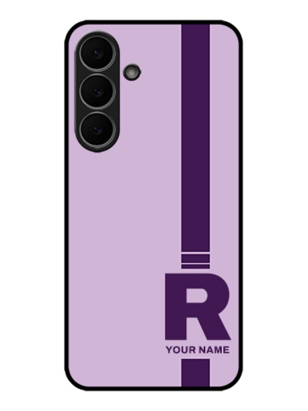 Custom Samsung Galaxy S25 FE 5G Custom Glass Phone Case - Simple Dual Tone Stripe With Name Design