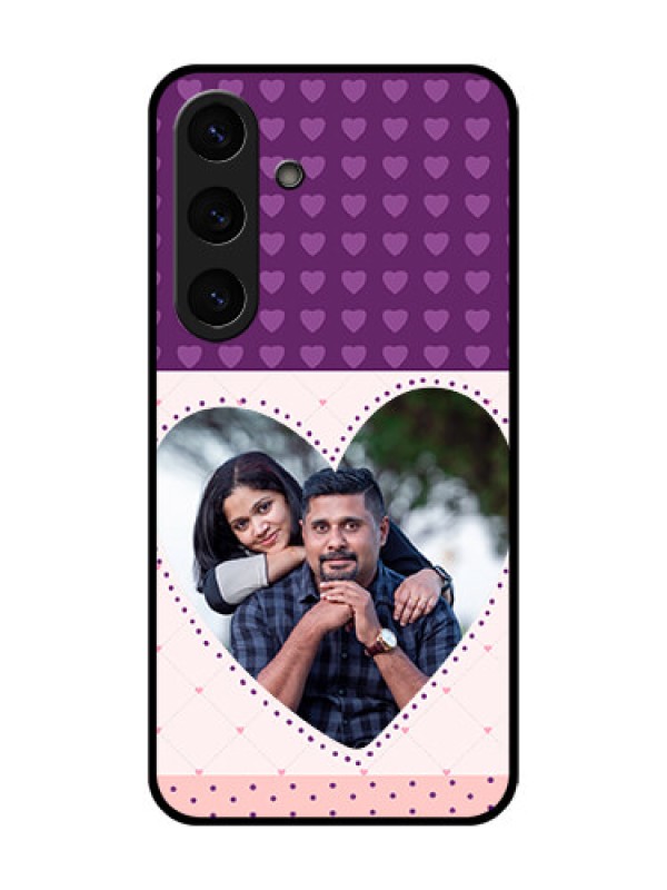 Custom Galaxy S25 Plus 5G Custom Glass Phone CaseViolet Love Dots Design