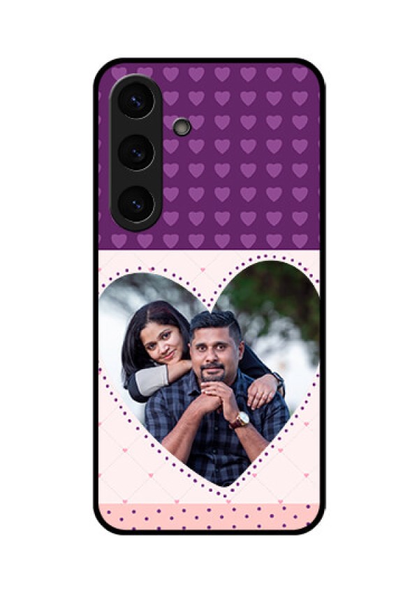 Galaxy S25 Plus 5G Custom Glass Phone CaseViolet Love Dots Design