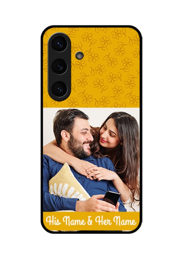 Galaxy S25 Plus 5G Custom Glass Phone CaseYellow Floral Design