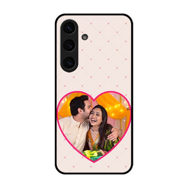 Galaxy S25 Plus 5G Custom Glass Phone CaseHeart Shape Design