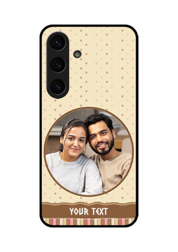 Galaxy S25 Plus 5G Custom Glass Phone CaseBrown Dotted Mobile Case Design