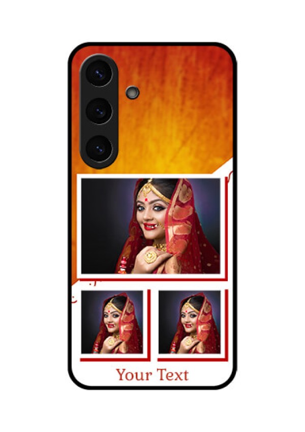 Galaxy S25 Plus 5G Custom Glass Phone CaseWedding Memories Design