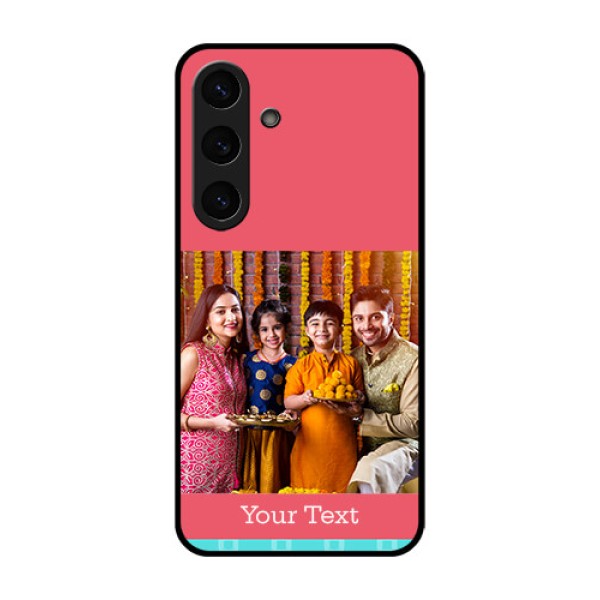 Galaxy S25 Plus 5G Custom Glass Phone CasePeach and Blue Color Design Galaxy S25 Plus 5G Custom Glass Phone CasePeach and Blue Color Design