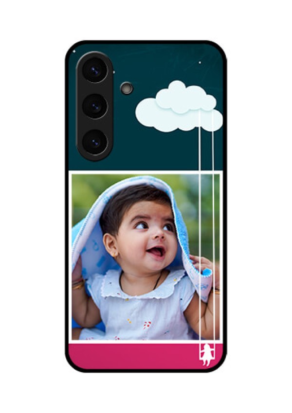 Galaxy S25 Plus 5G Custom Glass Phone CaseCute Girl With Cloud Design