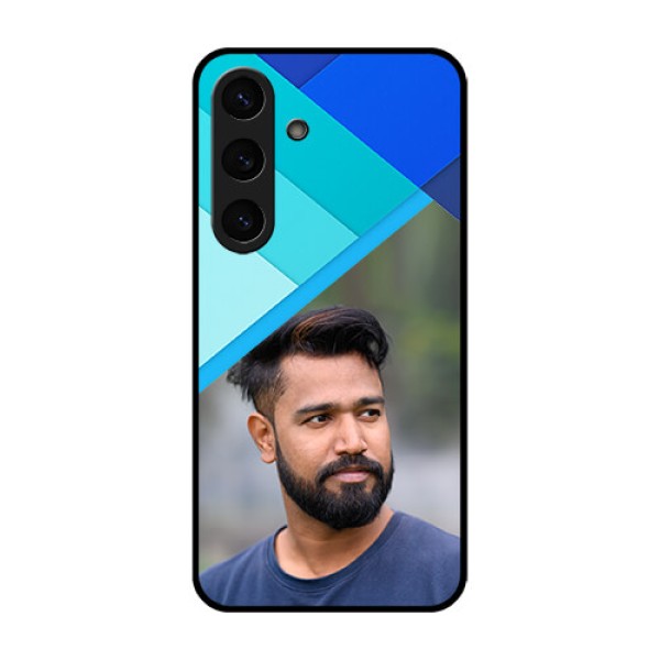Galaxy S25 Plus 5G Custom Glass Phone CaseBlue Pattern Design