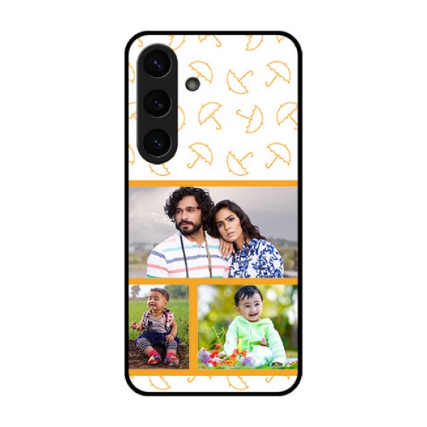 Galaxy S25 Plus 5G Custom Glass Phone CaseYellow Pattern Design