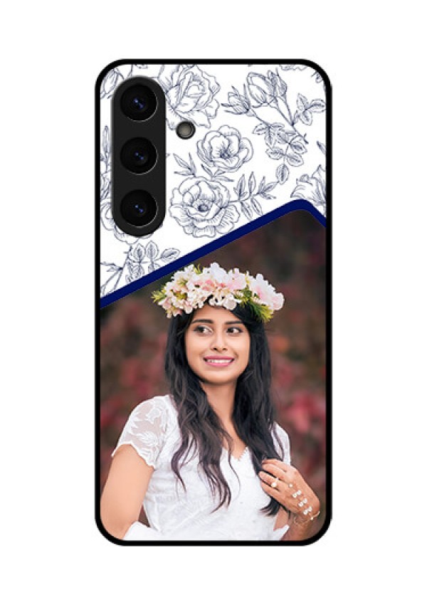 Galaxy S25 Plus 5G Custom Glass Phone CaseClassy Floral Design