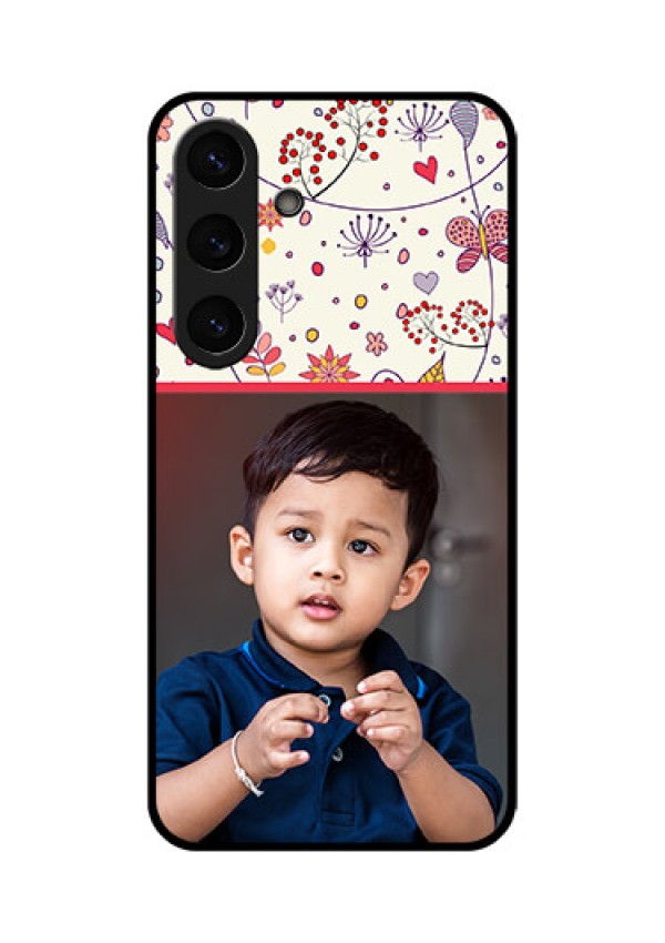 Galaxy S25 Plus 5G Custom Glass Phone CasePremium Floral Design