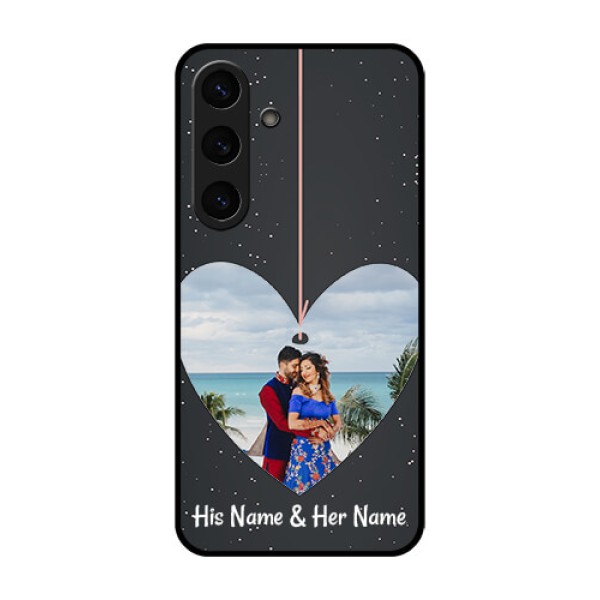 Galaxy S25 Plus 5G Custom Glass Phone CaseHanging Heart Design