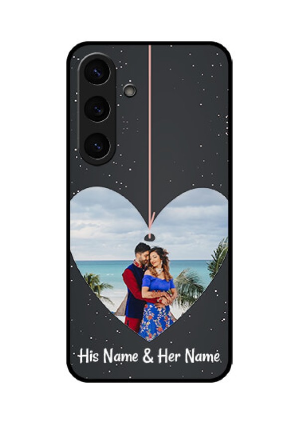 Galaxy S25 Plus 5G Custom Glass Phone CaseHanging Heart Design
