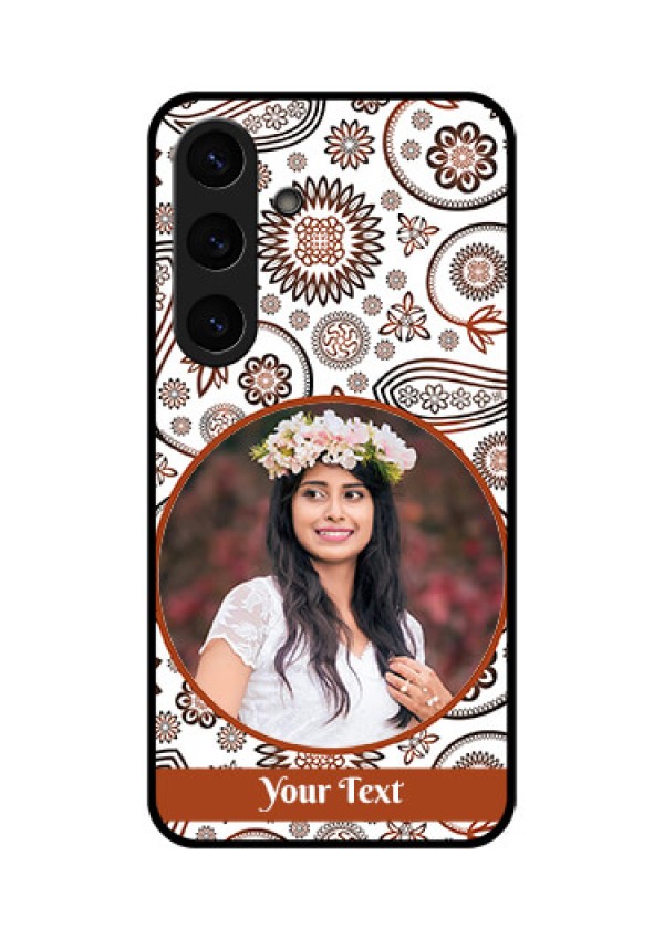 Galaxy S25 Plus 5G Custom Glass Phone CaseAbstract Flower Design
