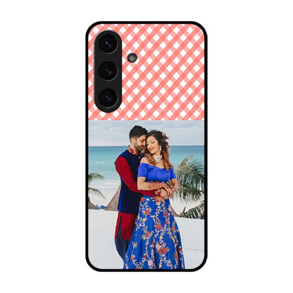 Galaxy S25 Plus 5G Custom Glass Phone CasePink Pattern Design