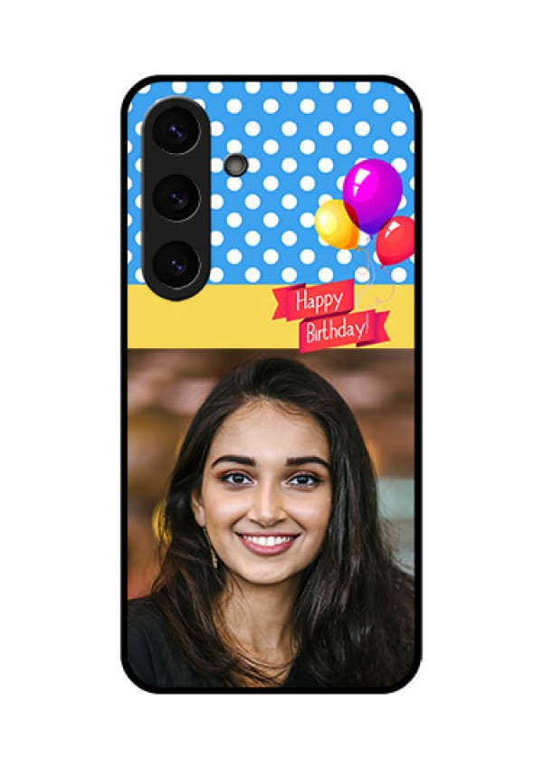 Galaxy S25 Plus 5G Custom Glass Phone CaseHappy Birthday Design