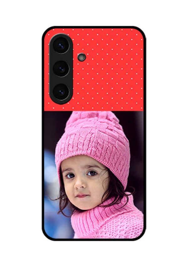 Galaxy S25 Plus 5G Custom Glass Phone CaseRed Pattern Design
