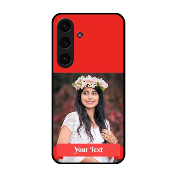 Galaxy S25 Plus 5G Custom Glass Phone CaseSimple Red Color Design Galaxy S25 Plus 5G Custom Glass Phone CaseSimple Red Color Design
