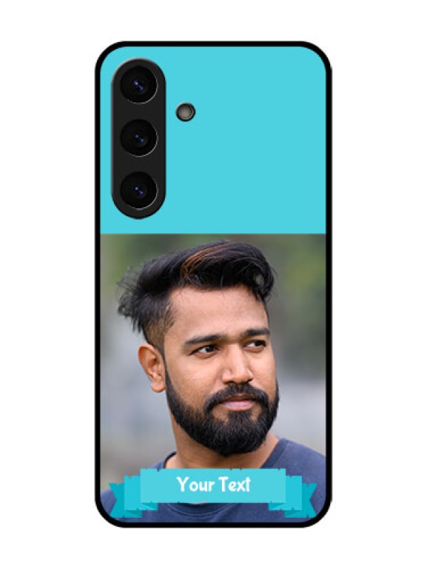 Custom Galaxy S25 Plus 5G Custom Glass Phone CaseBlue Color Design