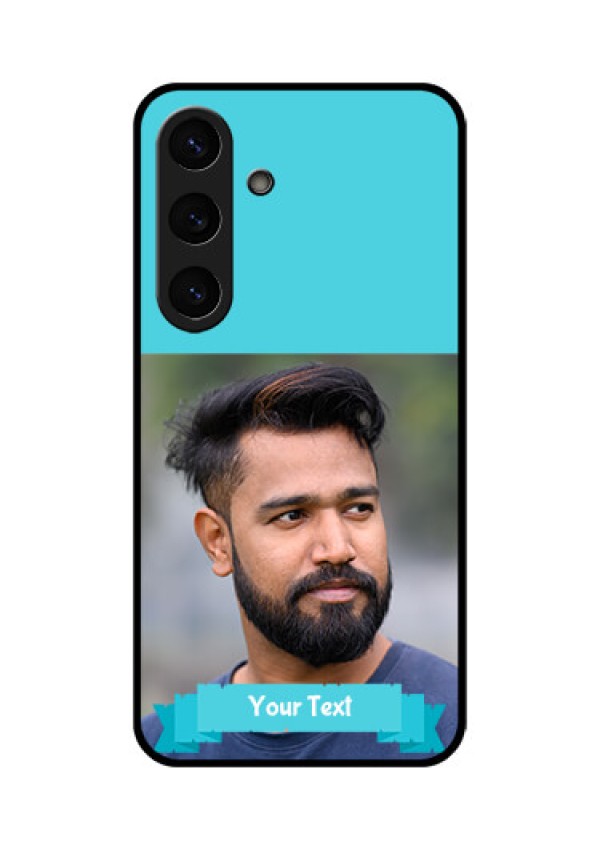 Galaxy S25 Plus 5G Custom Glass Phone CaseBlue Color Design