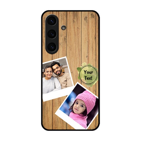Galaxy S25 Plus 5G Custom Glass Phone CaseWooden Texture Design