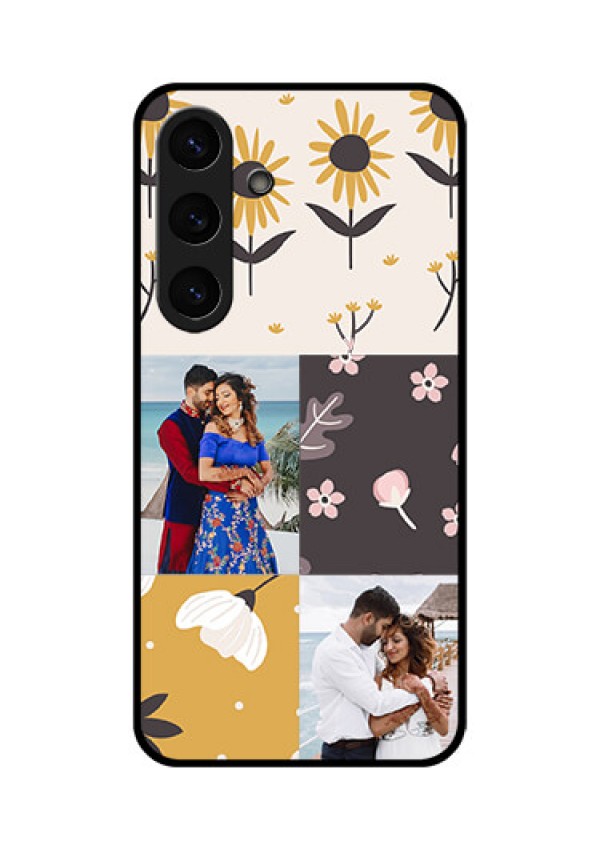 Galaxy S25 Plus 5G Custom Glass Phone Case3 Images With Floral Design