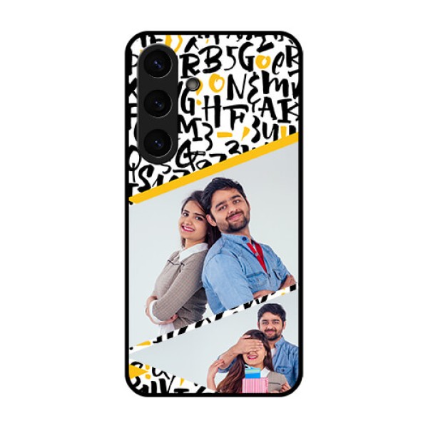 Galaxy S25 Plus 5G Custom Glass Phone CaseLetters Pattern Design