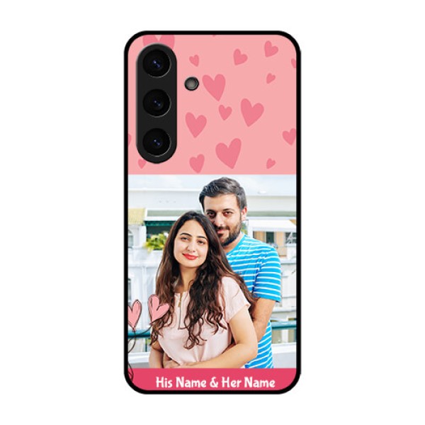 Galaxy S25 Plus 5G Custom Glass Phone CaseLove Design Peach Color Galaxy S25 Plus 5G Custom Glass Phone CaseLove Design Peach Color